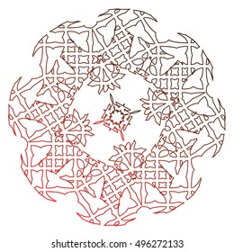 Ornament round decorative elements. Oriental zentangle anti-stress therapy pattern, vector illustration. Outline Mandala for coloring book.