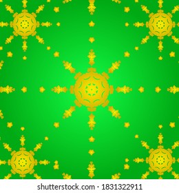 Ilustración del vector de patrón floral redondo de ornamento