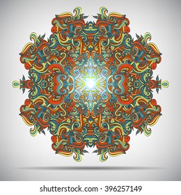 Ornament round mandala. Geometric circle. Perfect set for any kind of design, birthday and other holiday, kaleidoscope, medallion, yoga, india, arabic. Vector
