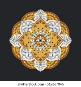 Ornament round mandalas in vector. Abstract design circle element. Graphic template for your design.