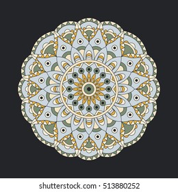Ornament round mandalas in vector. Abstract design circle element. Graphic template for your design.