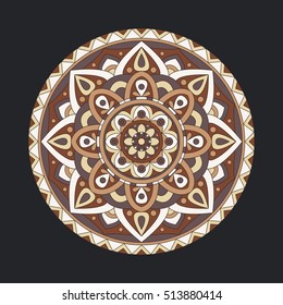 Ornament round mandalas in vector. Abstract design circle element. Graphic template for your design.