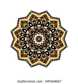 Ornament round mandalas in vector. Abstract design circle element. Graphic template for your design.