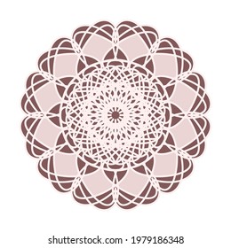 Ornament, round pattern on a white background. Design element. Vector illustration.