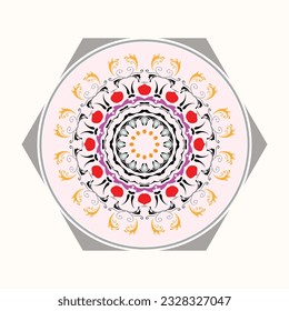 Ornament round set with mandala. Geometric circle element made in vector. Perfect set for any other kind of design, birthday and other holiday, Islamic india and arabic designs.