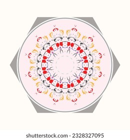 Ornament round set with mandala. Geometric circle element made in vector. Perfect set for any other kind of design, birthday and other holiday, Islamic india and arabic designs.
