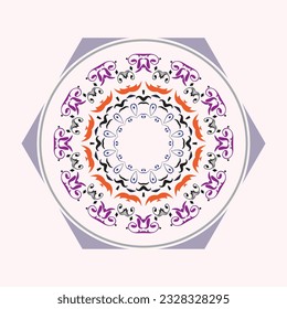 Mesa redonda con mandala. Elemento de círculo geométrico hecho en vector. Un lugar perfecto para cualquier otro tipo de diseño, cumpleaños y otras vacaciones, la india islámica y los diseños árabes.
