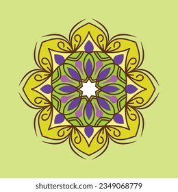 Ornament round set with mandala. Geometric circle element made in vector. Perfect set for any other kind of design