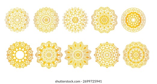 Ornament Rundsatz mit Mandala geometrischen Kreis Element