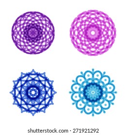 Ornament round set with mandala. Geometric circle isolated element in vector.