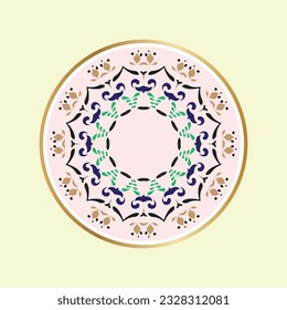 Ornament round style with mandala. Geometric circle element made in vector. Perfect for any other kind of design, birthday and other holiday, Islamic,india, arabic