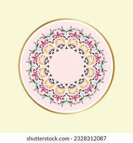 Ornament round style with mandala. Geometric circle element made in vector. Perfect for any other kind of design, birthday and other holiday, Islamic,india, arabic