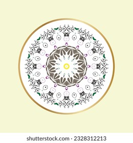 Ornament round style with mandala. Geometric circle element made in vector. Perfect for any other kind of design, birthday and other holiday, Islamic,india, arabic
