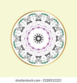 Ornament round style with mandala. Geometric circle element made in vector. Perfect for any other kind of design, birthday and other holiday, Islamic,india, arabic
