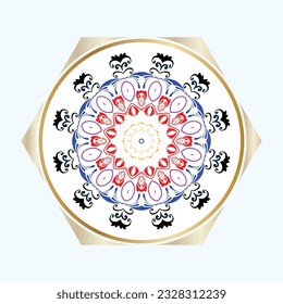 Ornament round style with mandala. Geometric circle element made in vector. Perfect for any other kind of design, birthday and other holiday, Islamic,india, arabic
