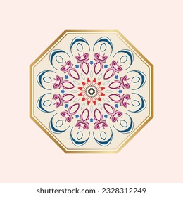 Ornament round style with mandala. Geometric circle element made in vector. Perfect for any other kind of design, birthday and other holiday, Islamic,india, arabic