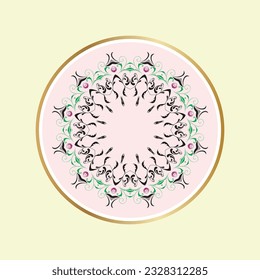 Ornament round style with mandala. Geometric circle element made in vector. Perfect for any other kind of design, birthday and other holiday, Islamic,india, arabic