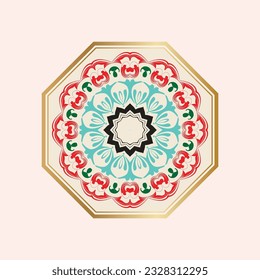 Ornament round style with mandala. Geometric circle element made in vector. Perfect for any other kind of design, birthday and other holiday, Islamic,india, arabic