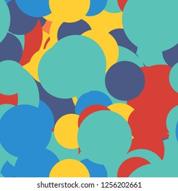 Ornament with rounds and circles. Seamless vector EPS 10 pattern. Abstract geometric pattern. Multicolor Figures. Texture for print and Banner. Flat style
