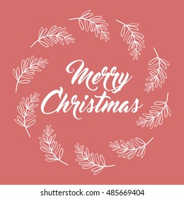 Ornament and rustic leaf crown icon. Merry Christmas season and decoration theme. Vector illustration