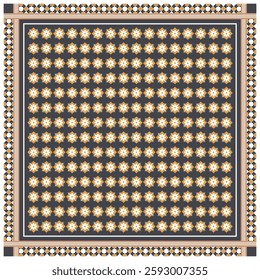 Ornament scarf pattern design with ethnic moroccan motif