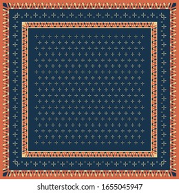 Ornament scarf pattern design on navy color