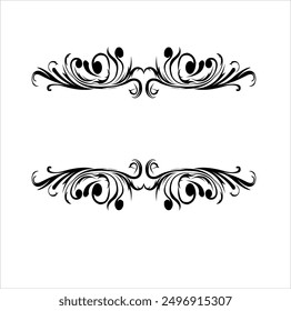 Ornament scroll baroque frame vintage engraved border floral retro pattern antique style acanthus foliage swirl decorative design element filigree calligraphy vector