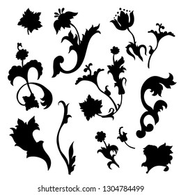 Ornament  scrolls element.  For calligraphy graphic design, postcard, menu, wedding invitation, romantic style. Vector illustration.