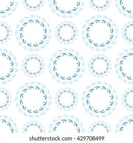 Ornament, seamless pattern. Decorative background. Floral blue elements.