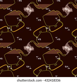 Ornament seamless pattern with tea
