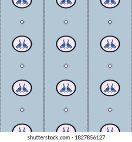 Ornament. Seamless patterns. Birds in geometric shapes. Vector graphics. Cartoon, apartment. Design of packaging, textiles, paper, fabrics in ethnic style.