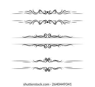 Ornament separator. text line vintage ornament element wedding decoration divider.