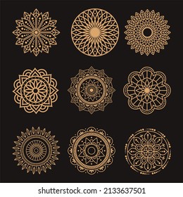 Vector de diseño de logotipo de conjunto de adornos. Vector de diseño de logotipo de flor universal. 