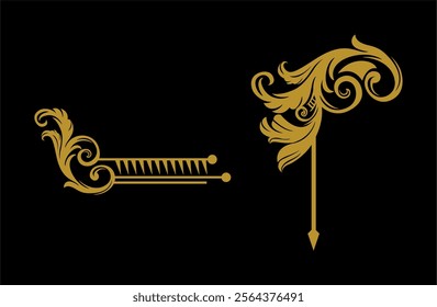 Ornament set decorative vector art