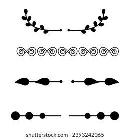 Ornament set divider collection on black colour
