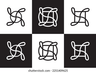 ornament set logo design. elegant premium ornament symbol vector illustration.