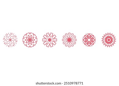 Conjunto de iconos de forma de adorno. Diseño abstracto decorativo