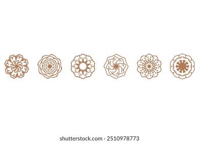 Conjunto de iconos de forma de adorno. Diseño abstracto decorativo