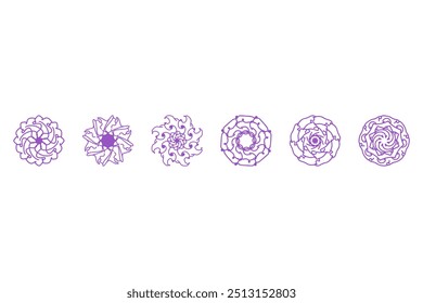 Conjunto de iconos de forma de adorno. Diseño abstracto decorativo