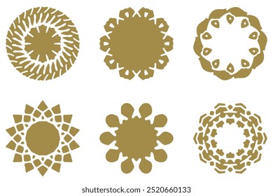 Conjunto de iconos de forma de adorno. Diseño abstracto decorativo
