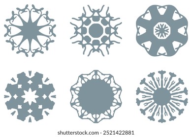 Ornament shape icon set. Decorative abstract design