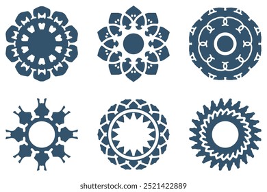 Conjunto de iconos de forma de adorno. Diseño abstracto decorativo