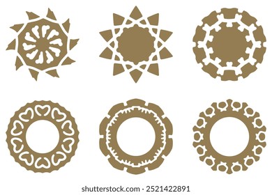Ornament shape icon set. Decorative abstract design