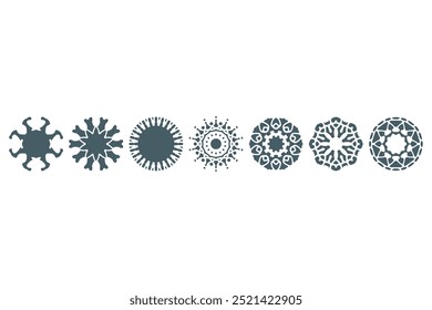 Conjunto de iconos de forma de adorno. Diseño abstracto decorativo