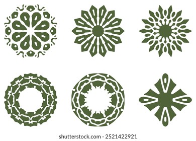 Conjunto de ícones da forma do ornamento. Design decorativo abstrato