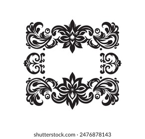 ornament silhouette vector set art ornament element