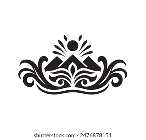 ornament silhouette vector set art ornament element