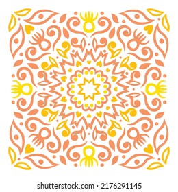 Ornament of silhouette vegetation. Decorative element. Print for the cover of the book, postcards, t-shirts, tiles. Illustration for rugs.