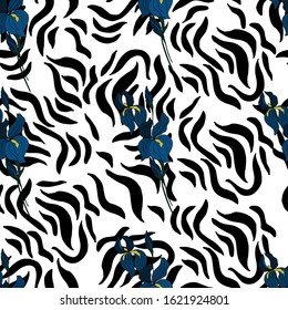 Ornament of the skin of a zebra. Seamless pattern. Vector illustration.
