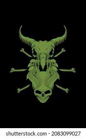 Ornament and skull artwork illustration